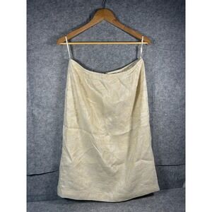 Le Suit Gold Metallic Linen Blend Pencil Skirt Suit Skirt Size 12